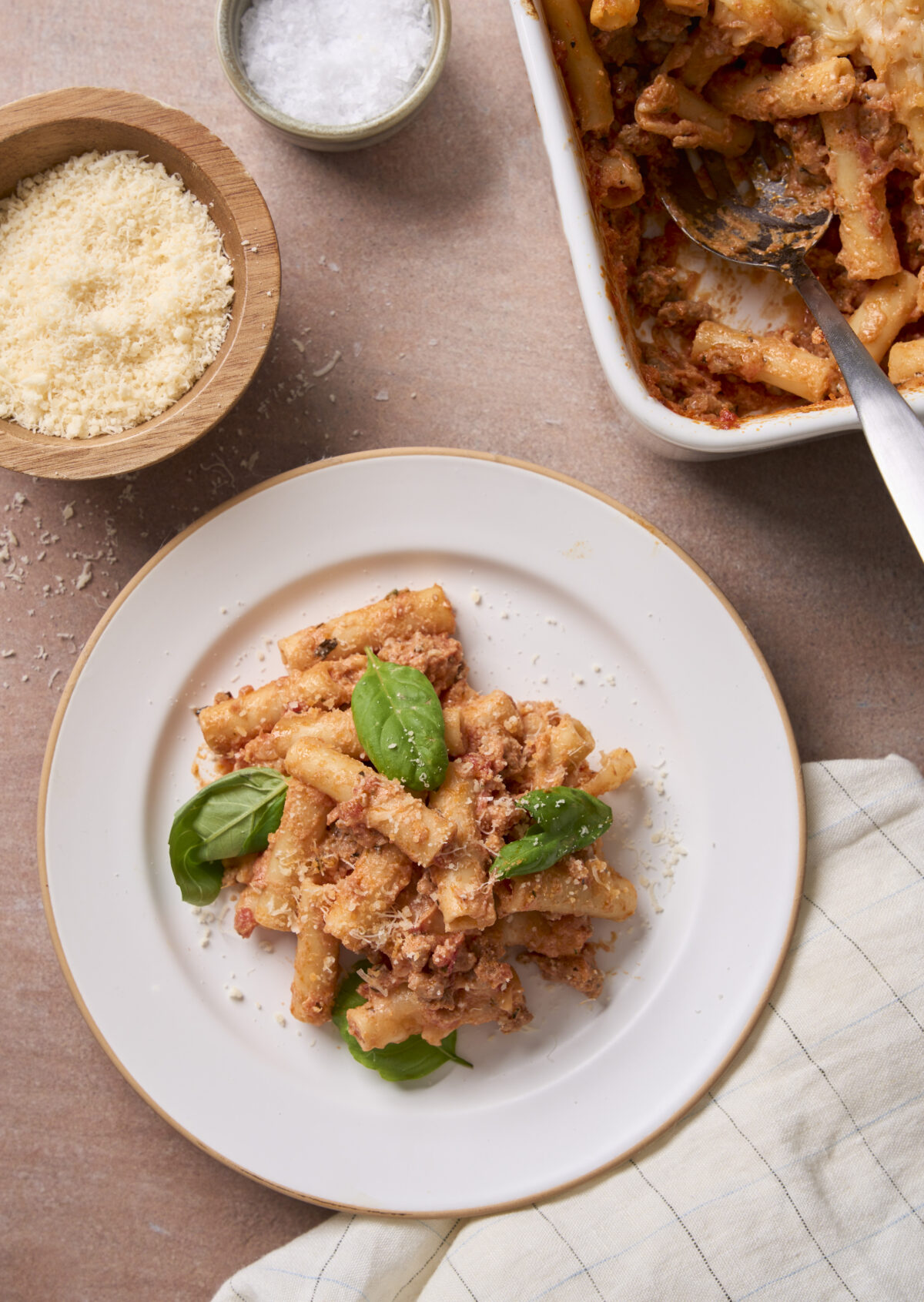 Ricotta-Stuffed Baked Ziti with Tomato Core