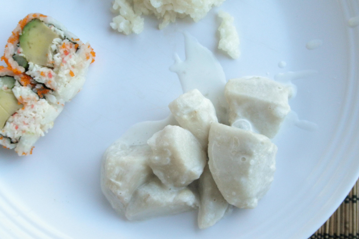 Baked Taro Balls with Coconut Milk Syrup