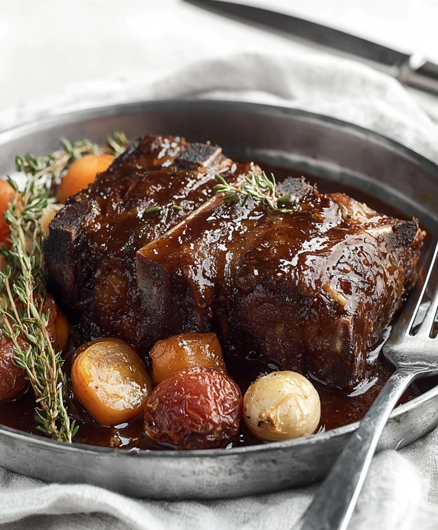 Madrid-Style Braised Short Ribs with Red Wine and Root Vegetables