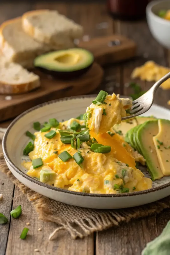 Crisp-Crusted Avocado and Scrambled Eggs