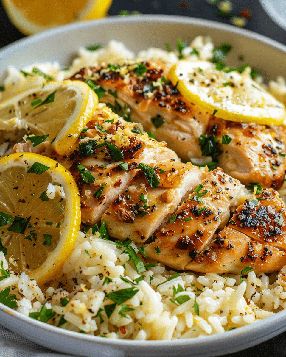 Idiomatic Lemon-Garlic Chicken with Herbed Rice