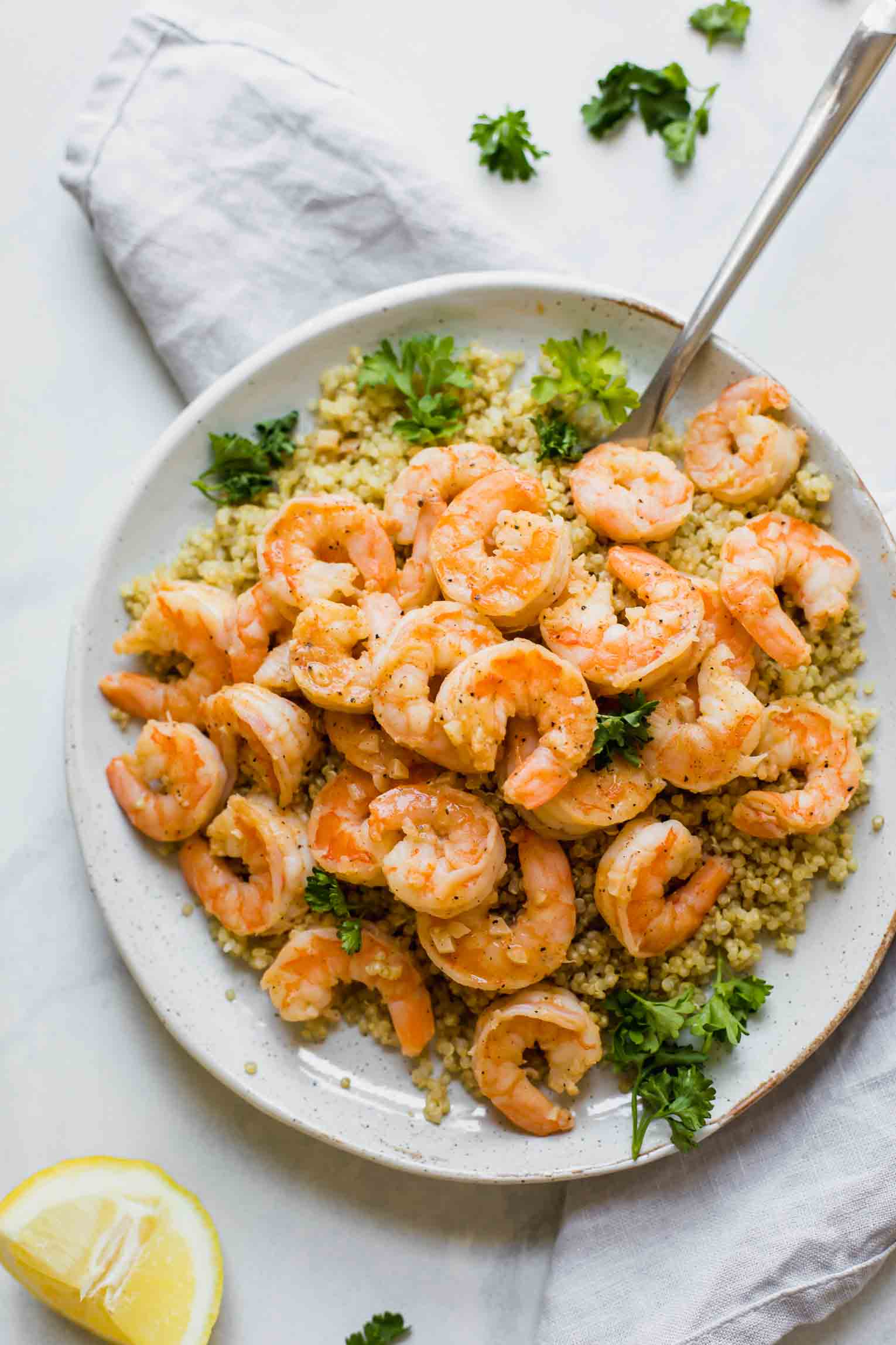 Pan-Seared Lemon-Garlic Shrimp with Herbed Quinoa