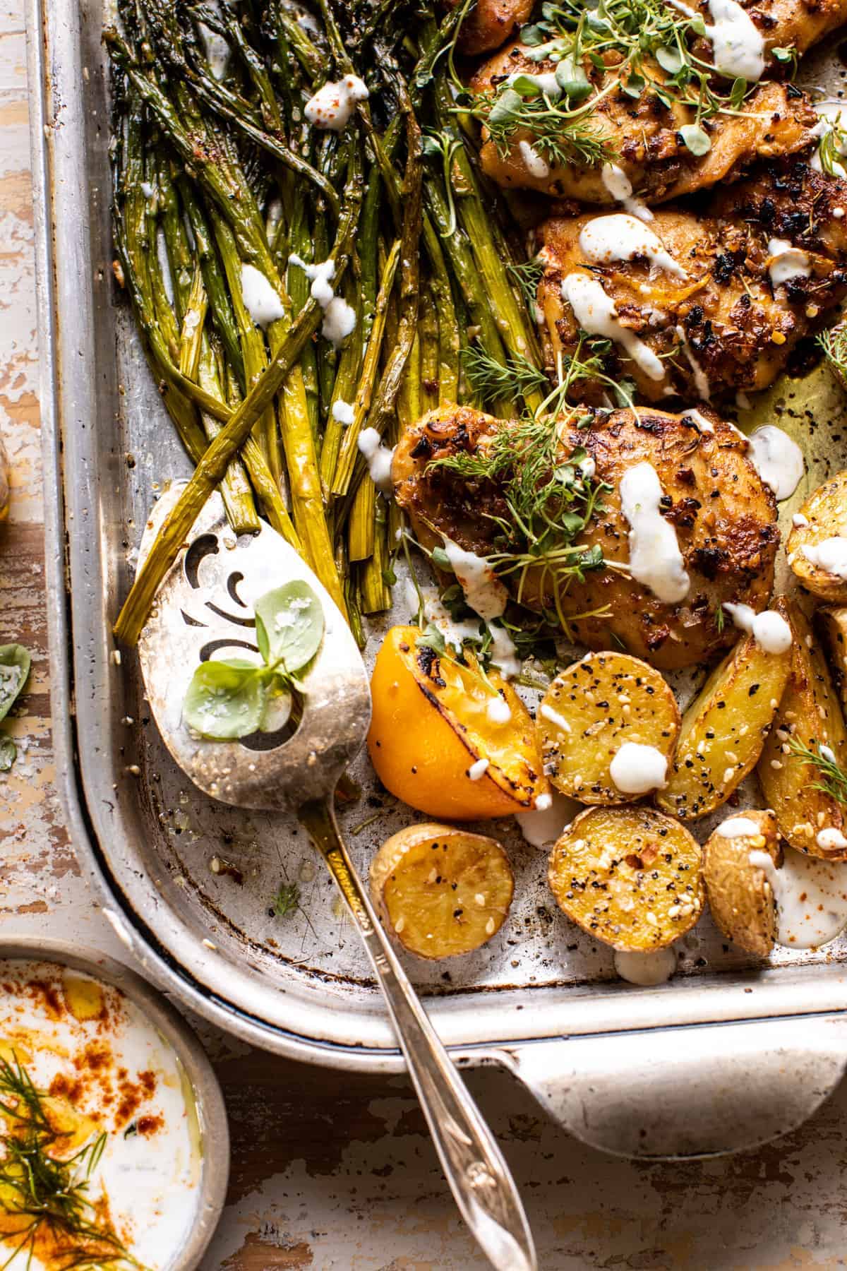 Sheet Pan Lemon-Rosemary Chicken with Roasted Sweet Potato and Broccoli