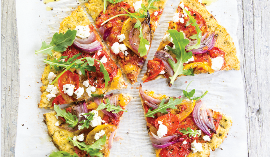 Cauliflower Crust Flatbread with Tomato Salsa