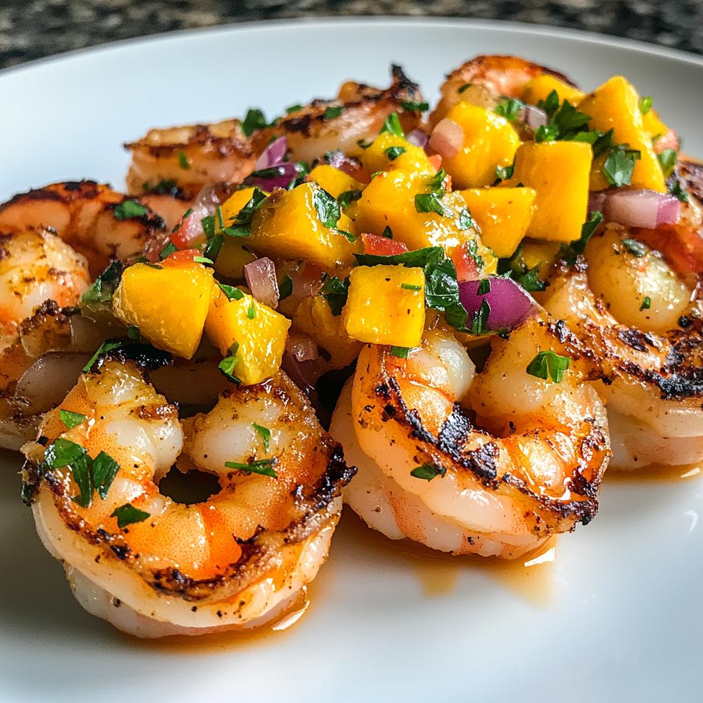 Spicy Mango Salsa with Grilled Shrimp