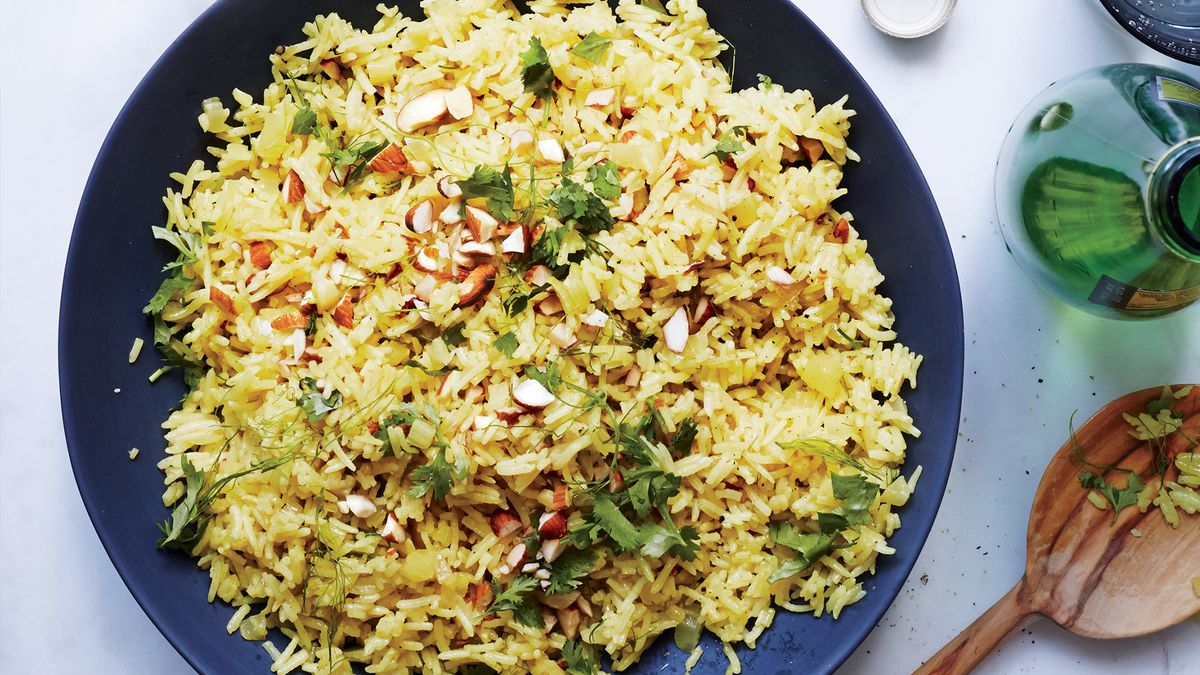 Spiced Hidden Rice Pilaf with Toasted Almonds
