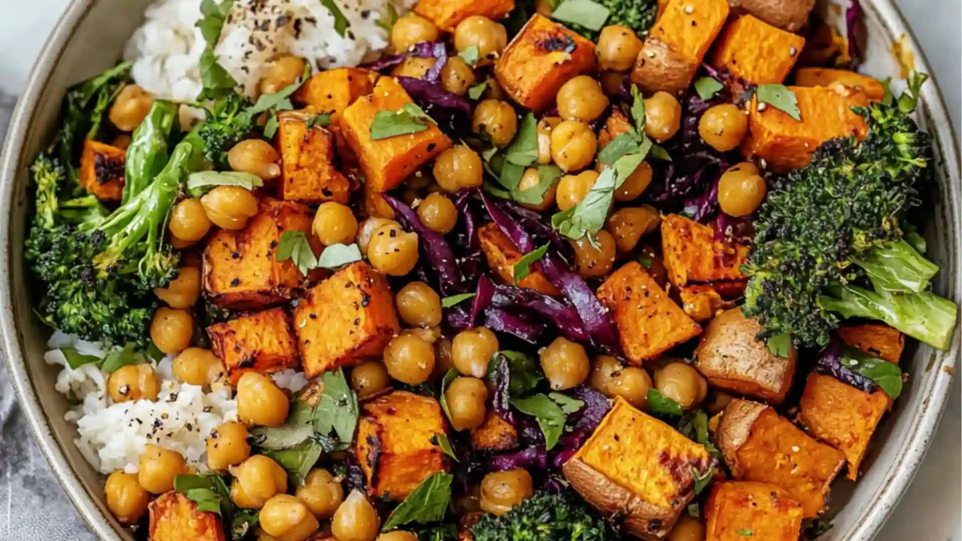Sheet Pan Lemon-Dill Sweet Potato and Chickpea Medley