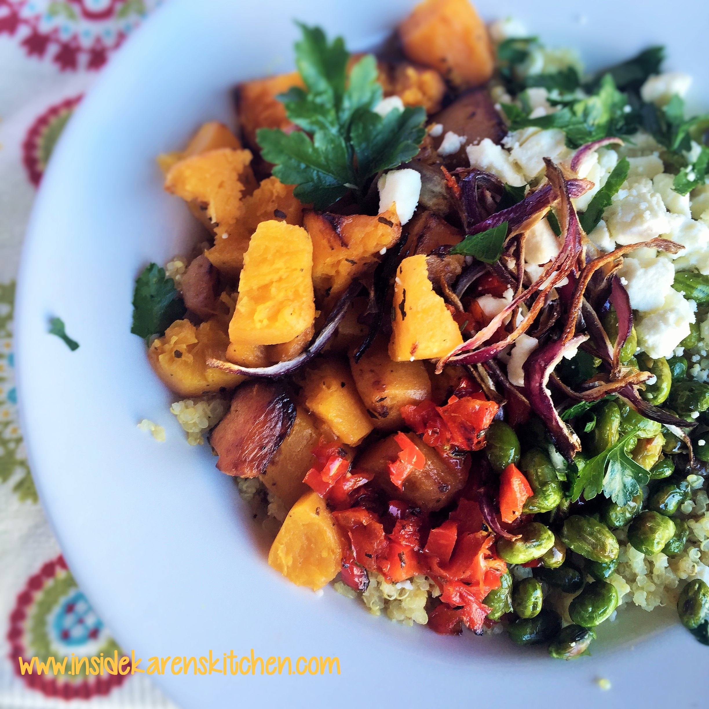 Two-Part Quinoa and Farro Bowl with Roasted Vegetables