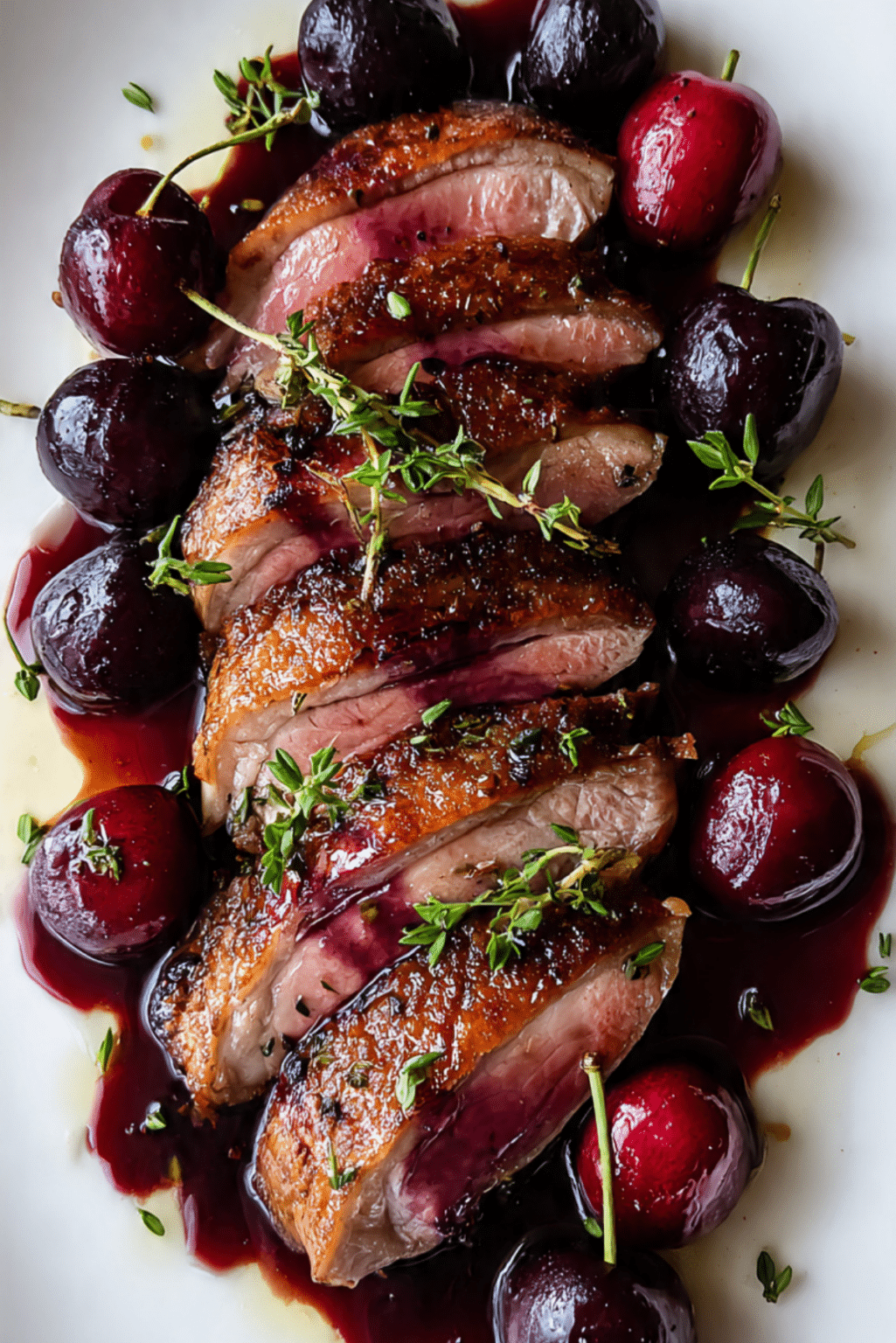 Premium Pan-Seared Duck Breast with Cherry Reduction