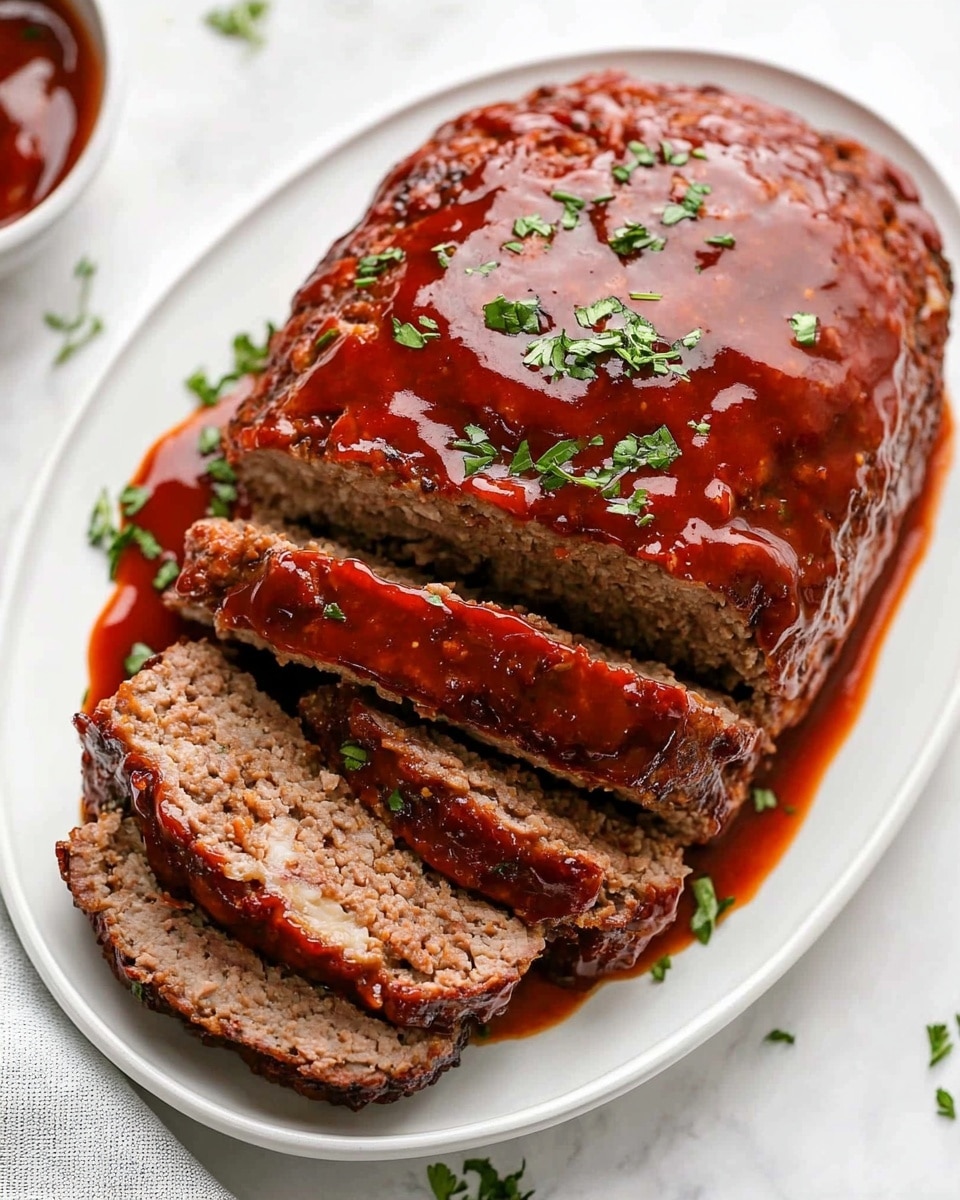 Baked Beef and Pork Loaf with Tomato Ketchup Glaze