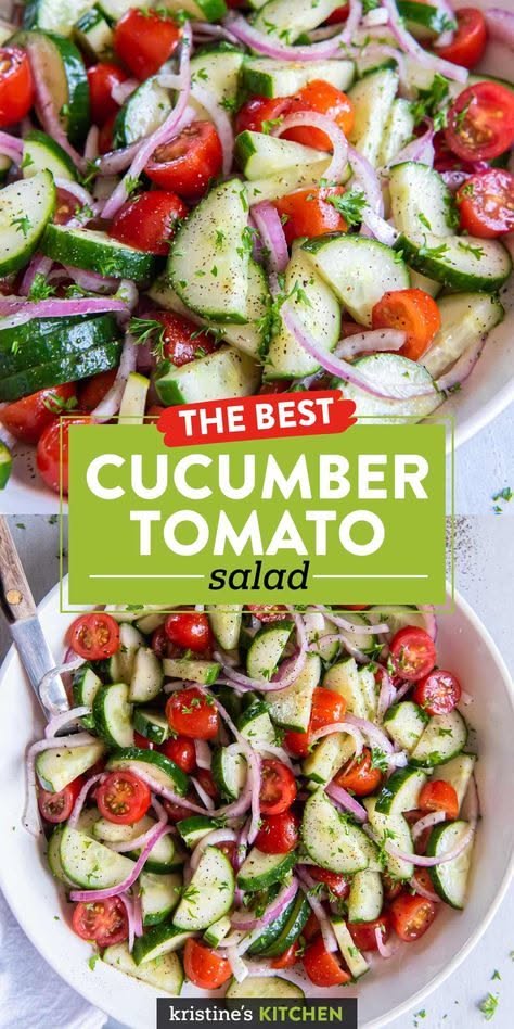 Tossed Cucumber Tomato Salad with Lemon Dressing