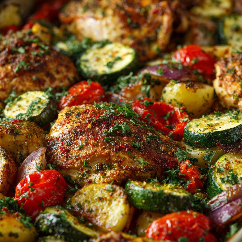 Sheet Pan Lemon-Glazed Chicken with Zucchini