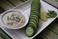 Cucumber-Basil Salad with Lemon-Tahini Dressing