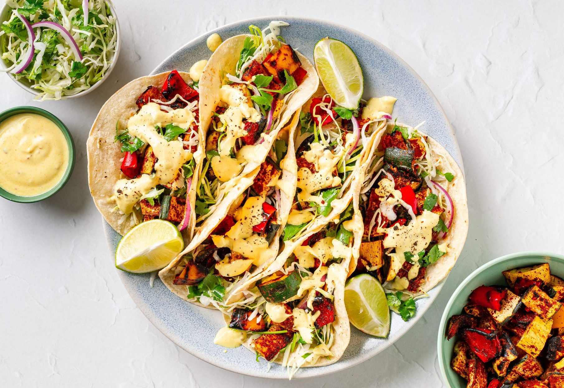Runway Veggie Tacos with Citrus Slaw
