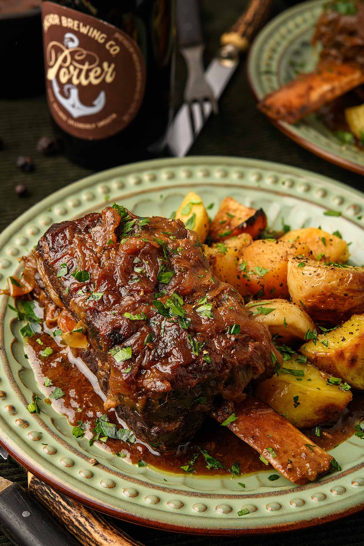 Beer-Braised Short Ribs with Carrots and Thyme