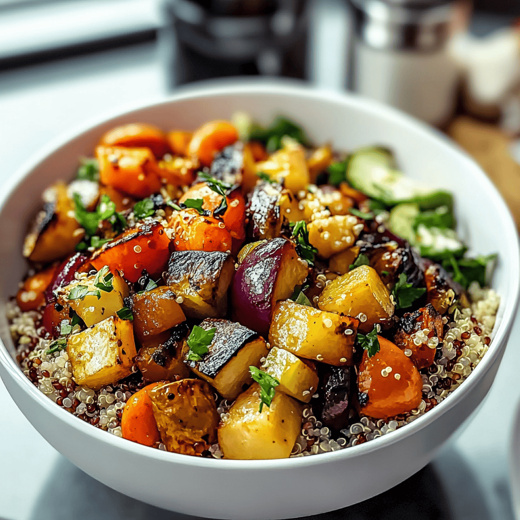 Monument Circle Roasted Root Vegetable Quinoa Bowl