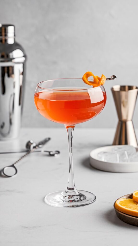 Aperol-Infused Gin Martini with Orange Peel