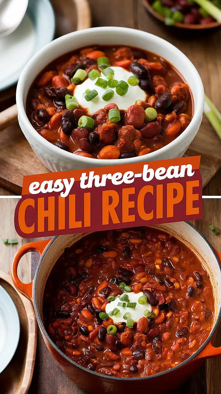 Slow-Cooked Three-Bean Chili