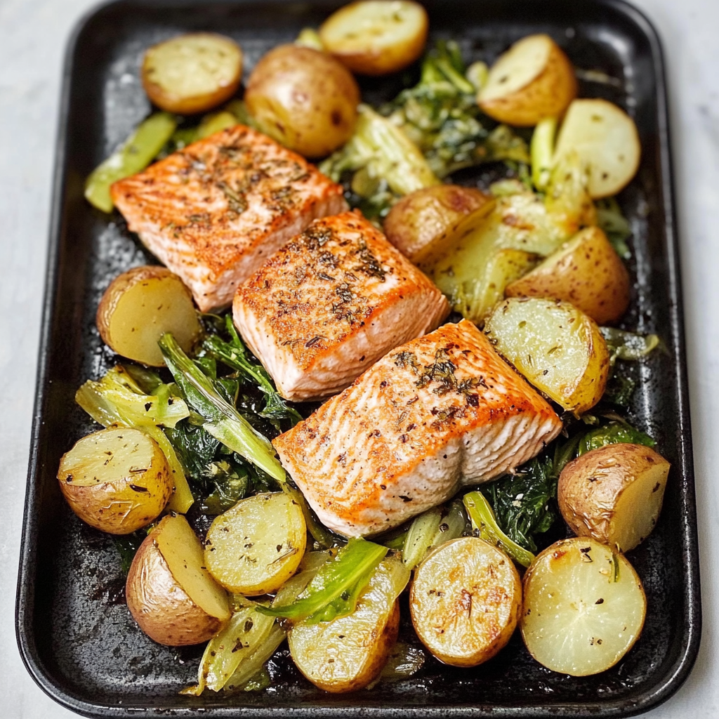 One-Pan Lemon-Herb Salmon with Roasted Potatoes