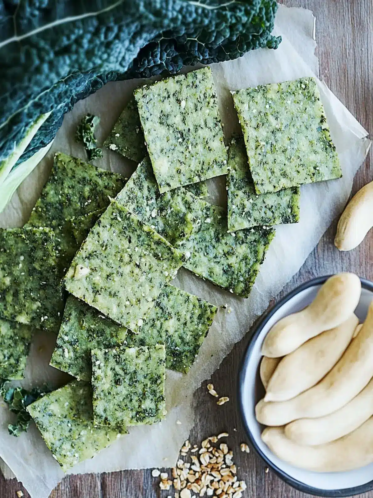 Kale and Nut Crackers with Lemon Zest