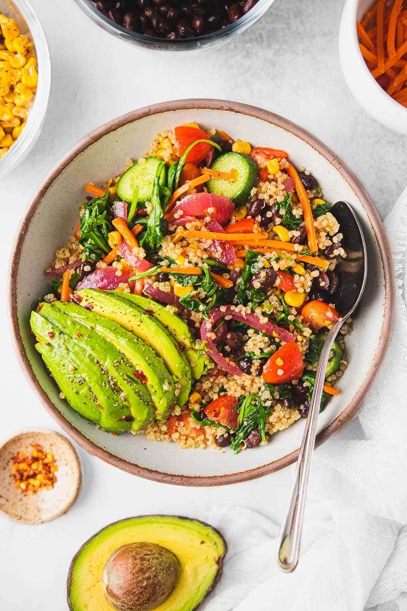 Harissa-Spiced Quinoa Bowl with Roasted Sweet Potatoes