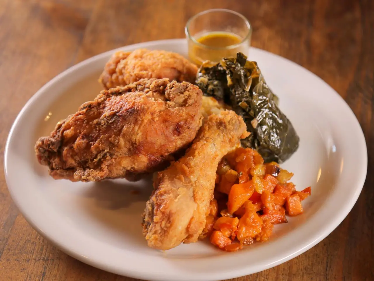Buttermilk-Fried Chicken with Smoky Collard Greens