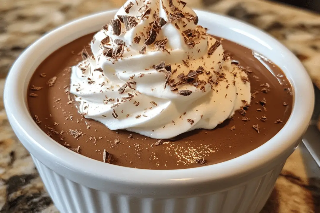 Dark Chocolate Pot de Crème with Single Cherry