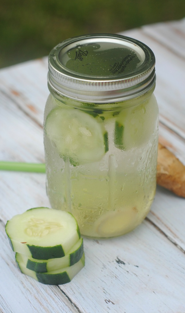 Infused Cucumber-Ginger Sparkling Water