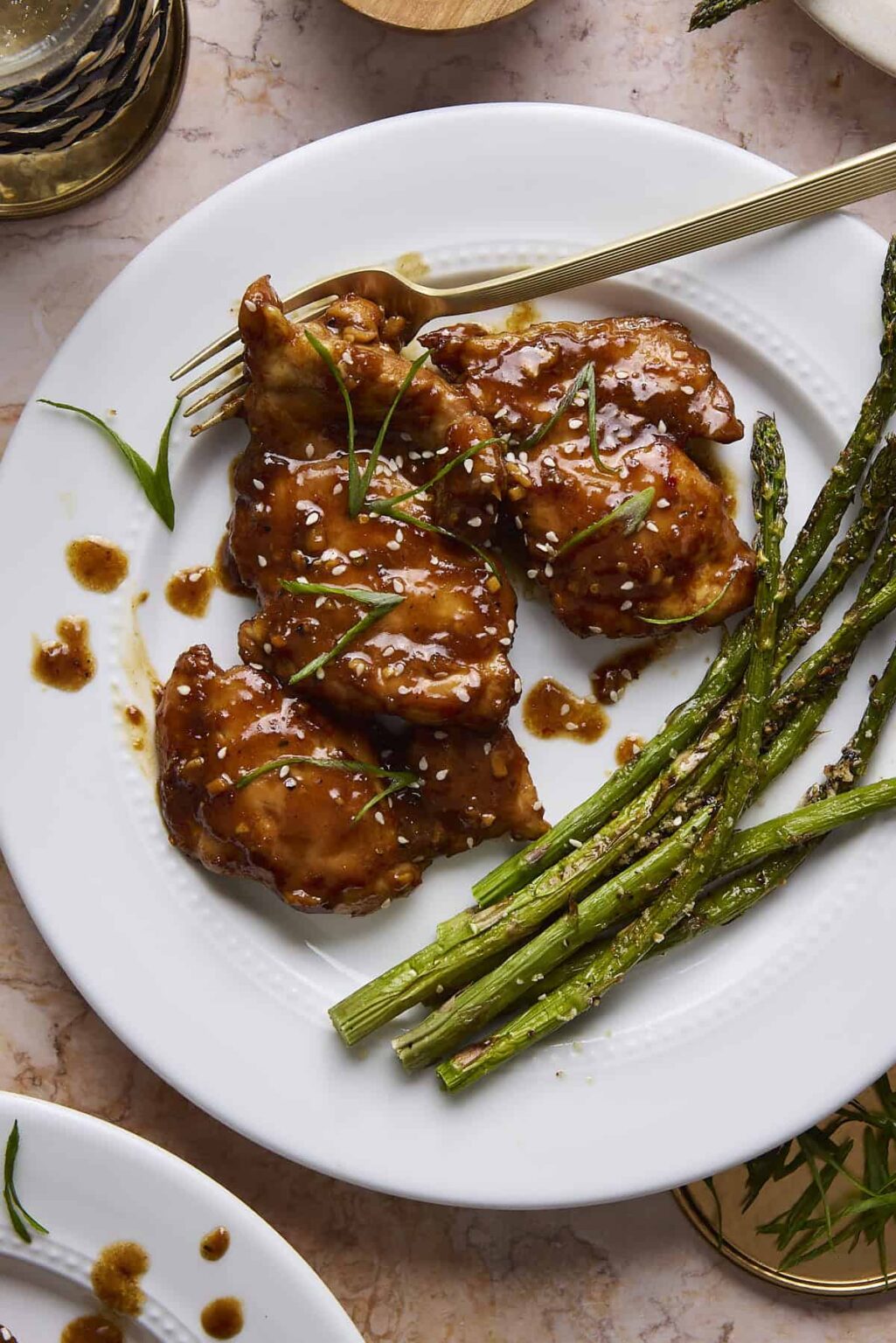 Mustard-Glazed Chicken Thighs with Roasted Asparagus