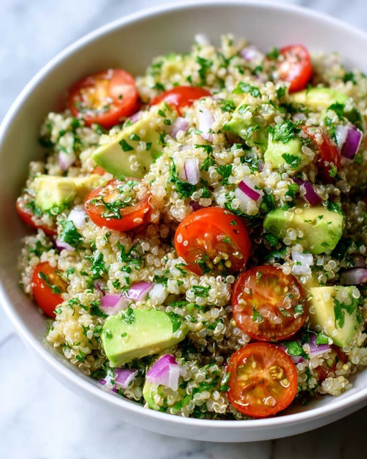 Lime Cilantro Quinoa Salad with Cherry Tomatoes