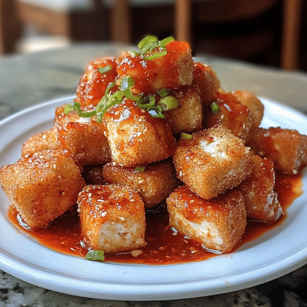 Mini Spicy Tofu Bites with Chili Crisp