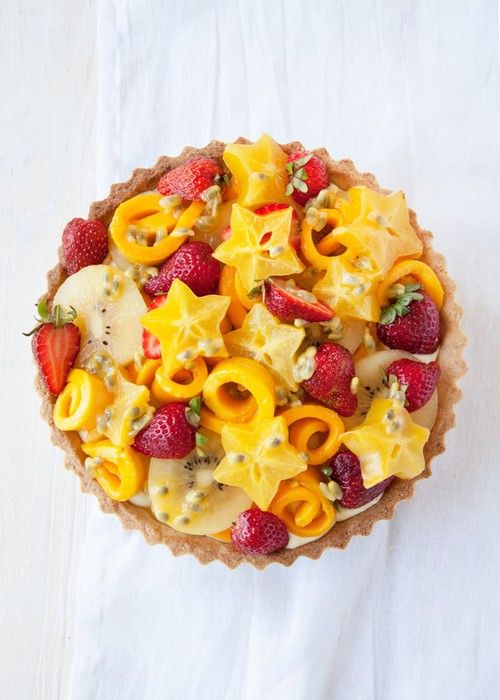 Tropical Fruit Tart with Coconut Crust