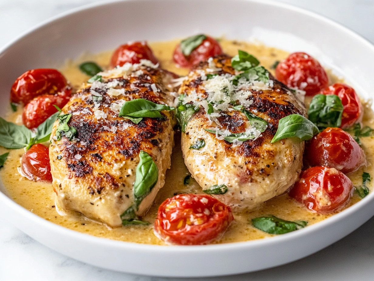 Cumin-Crusted Chicken with Roasted Cherry Tomatoes