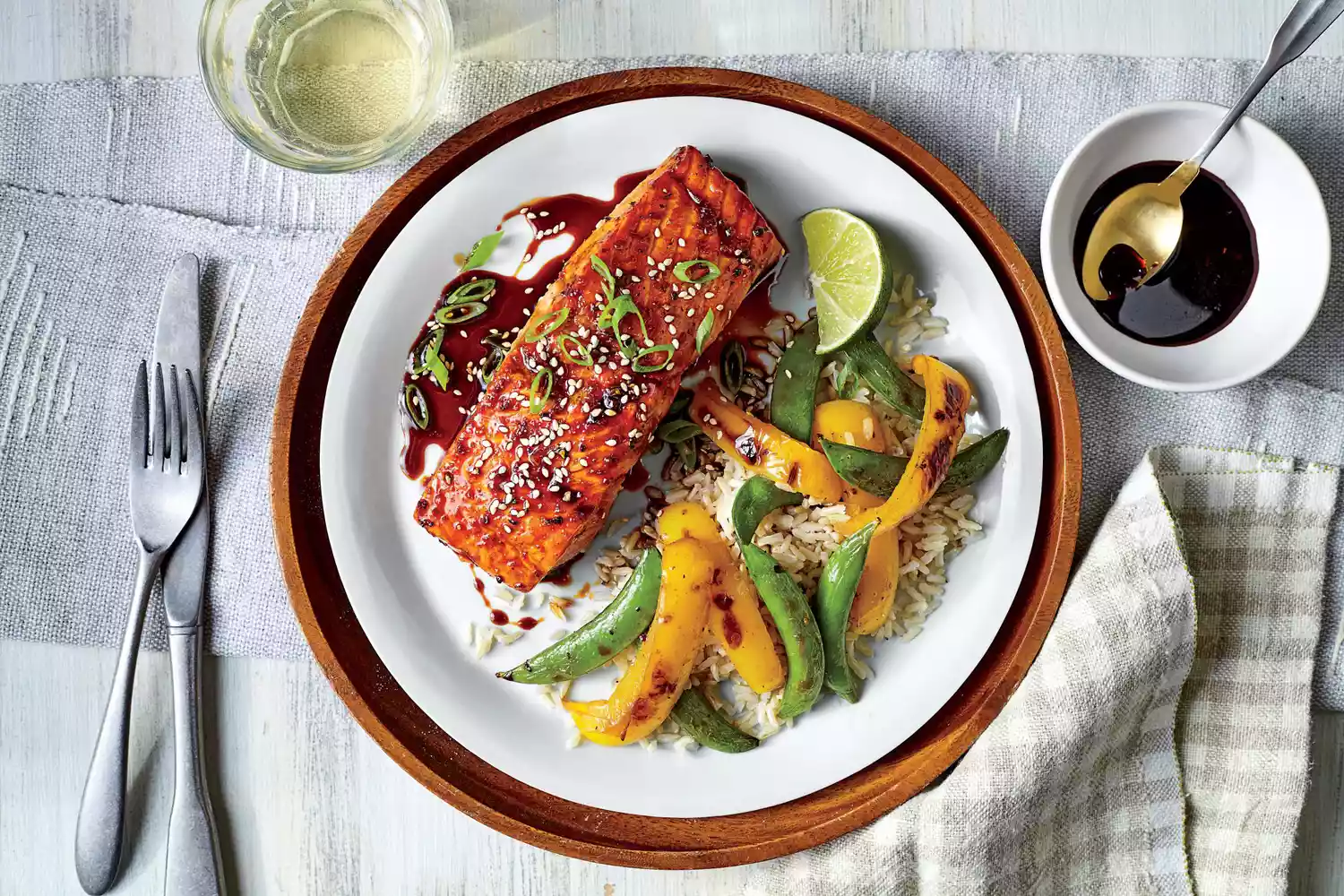 Soy-Glazed Salmon with Sesame-Ginger Vegetables
