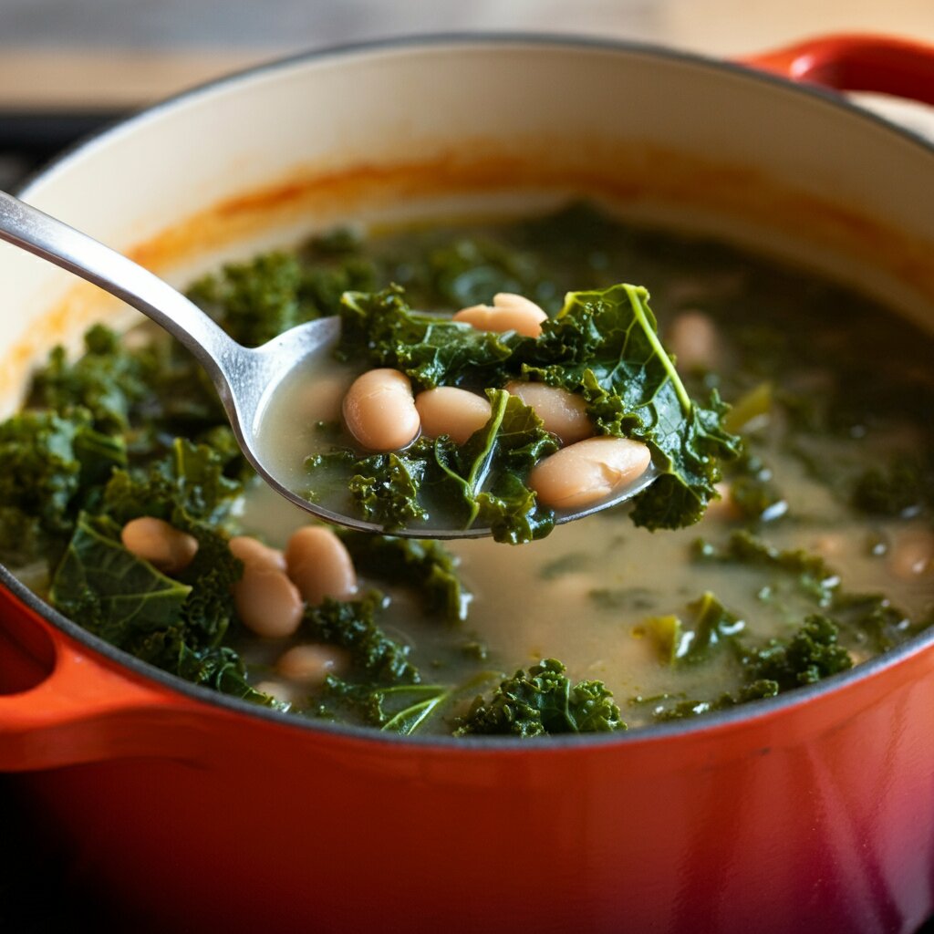 Slow-Cooked White Bean and Kale Soup