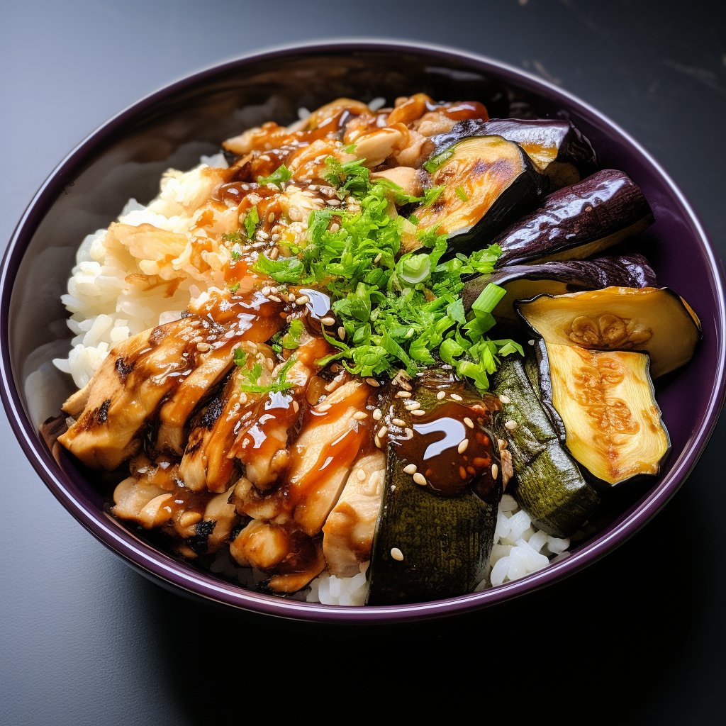 Savory Miso-Glazed Eggplant Donburi