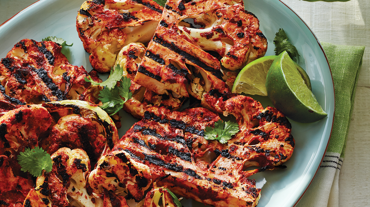Williams-Style Tandoori Cauliflower Steaks with Mint Raita