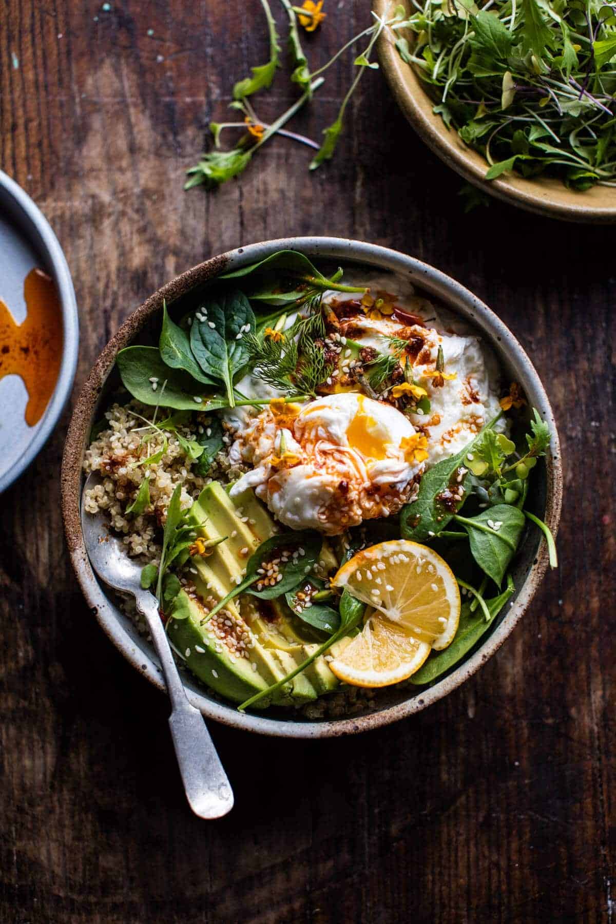 Citrus-Quinoa Breakfast Bowl with Herb Garnish