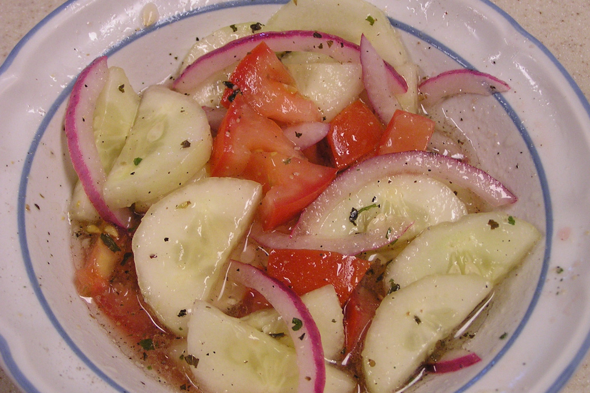 Aperol Vinaigrette Cucumber Salad