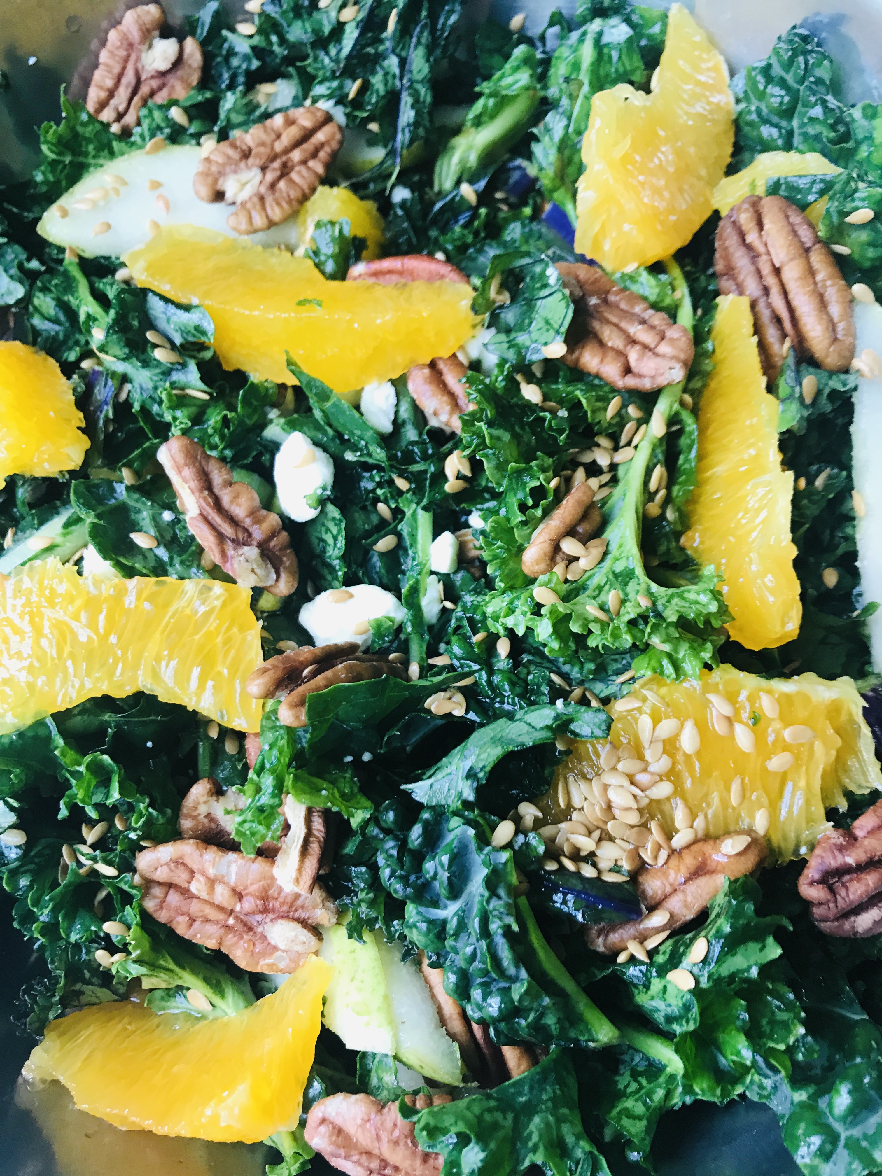 Fresh Citrus-Kale Salad with Toasted Almonds