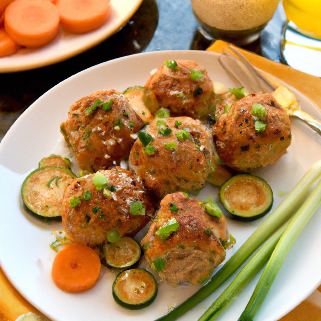 Herb-Crusted Turkey Meatballs with Roasted Vegetables