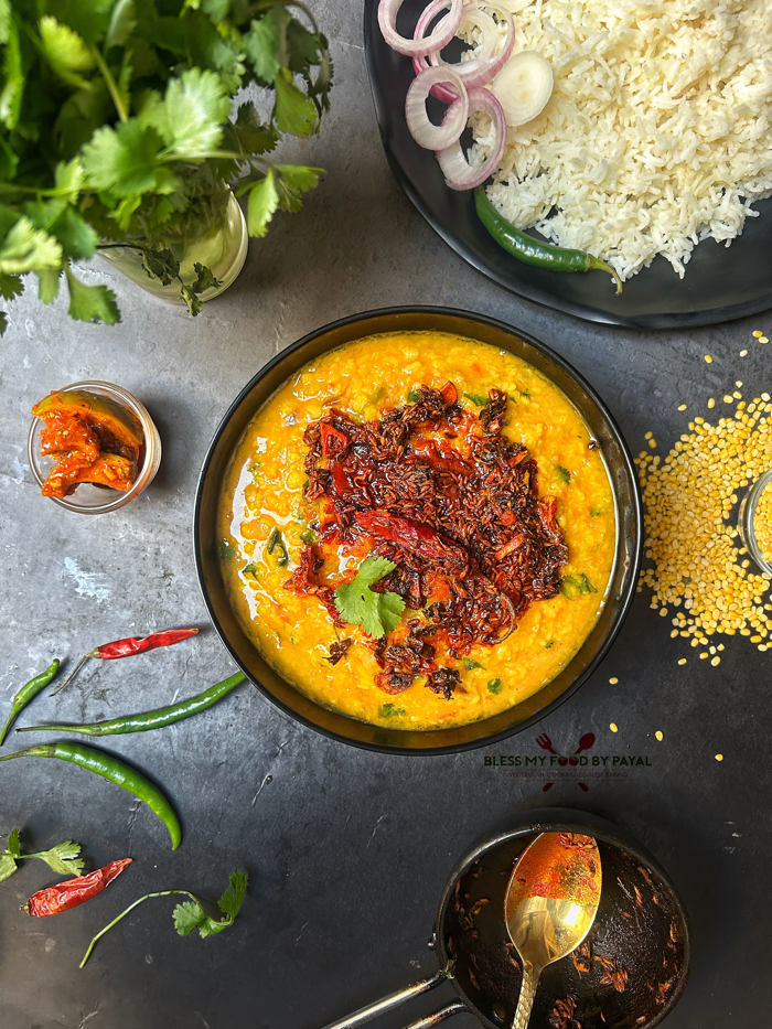 Tamarind Moong Dal with Toasted Coconut