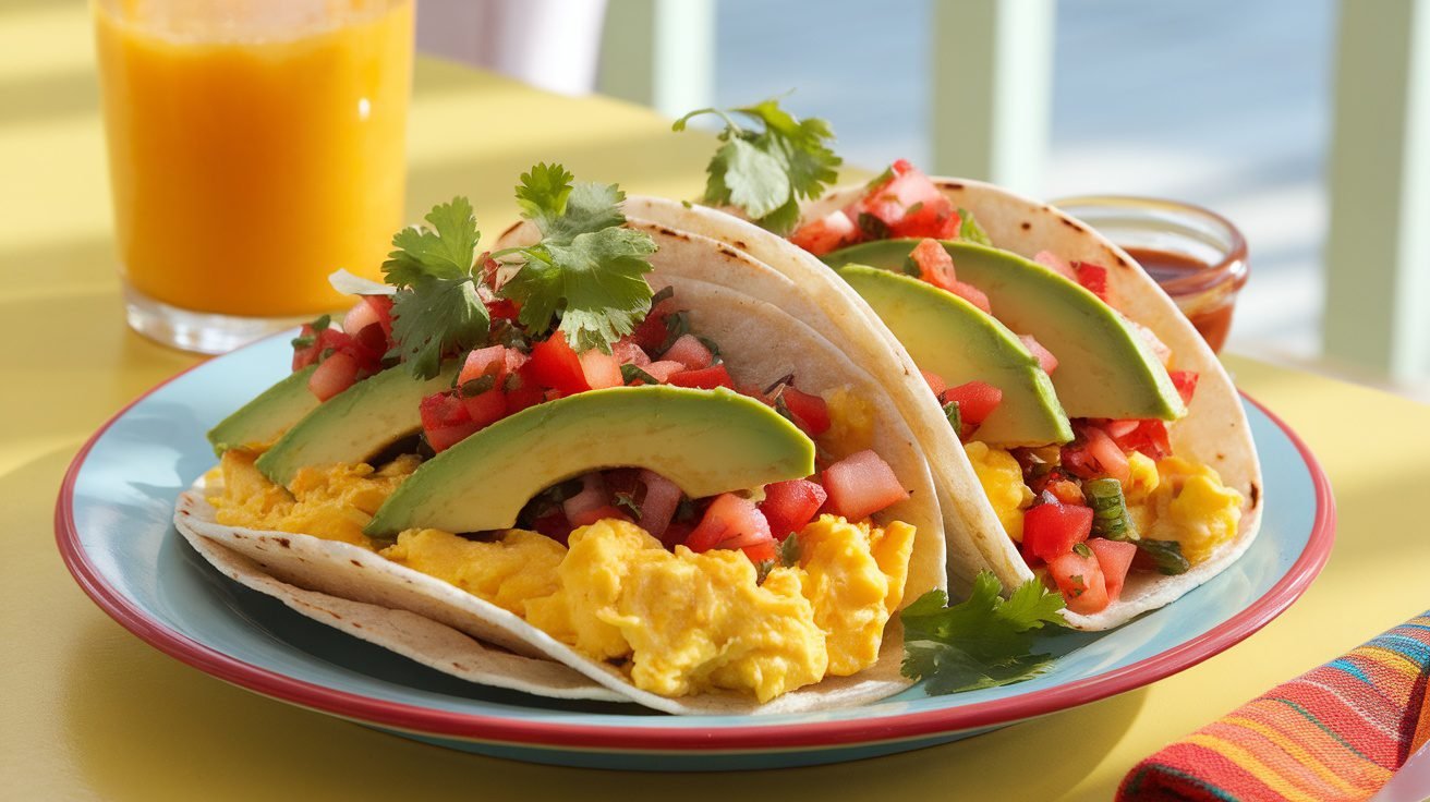 Savory Breakfast Tacos with Scrambled Eggs and Avocado