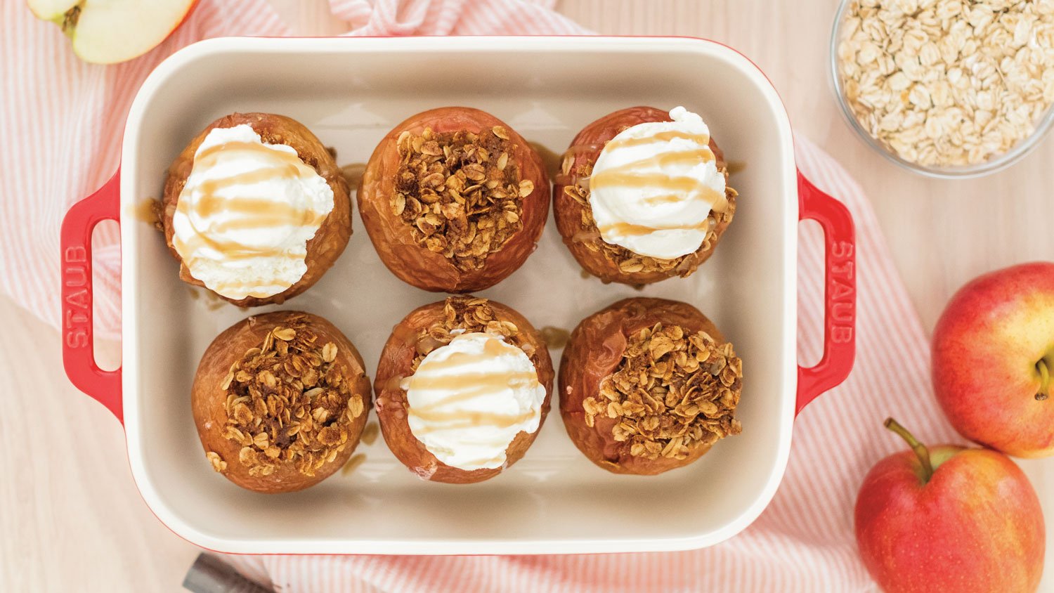 Baked Honey-Cinnamon Apples with Oat Crumble