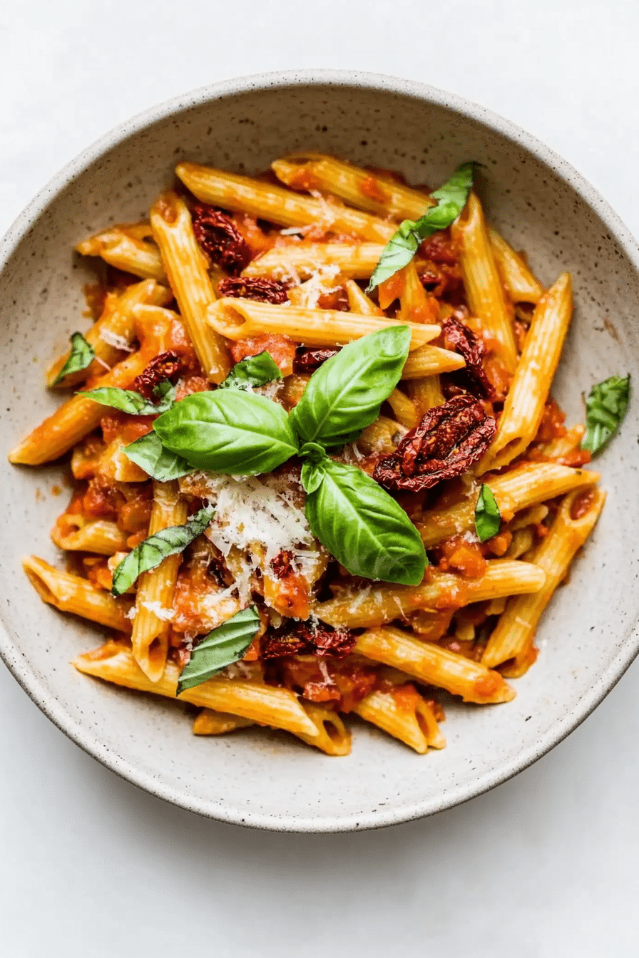 Pasta with Sun-Dried Tomato and White Bean Sauce