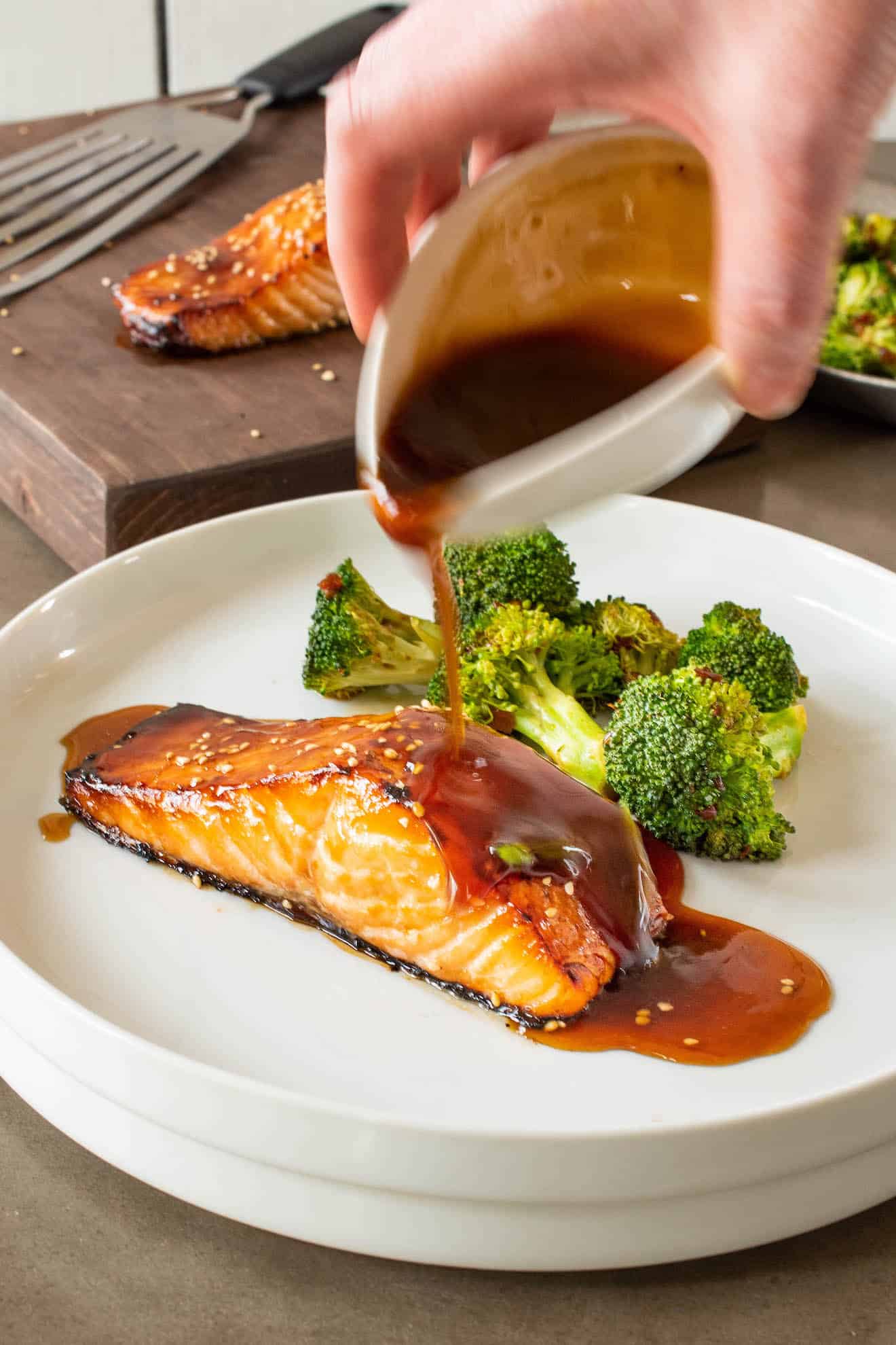 Teriyaki-Glazed Salmon with Sesame and Scallions