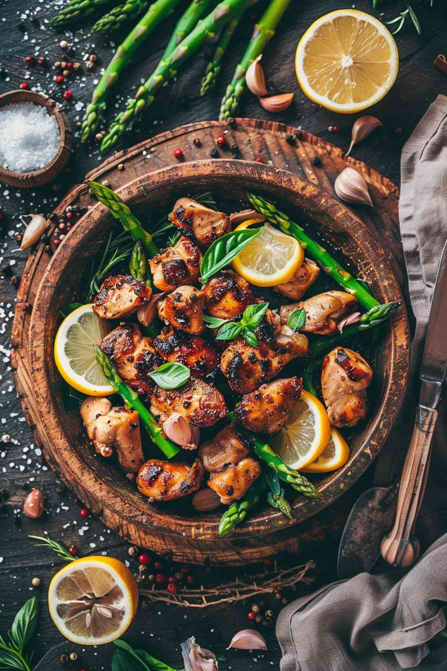 One-Pan Garlic Lemon Chicken with Asparagus