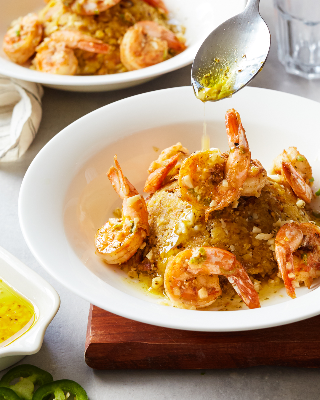 Mofongo with Sautéed Shrimp and Cilantro