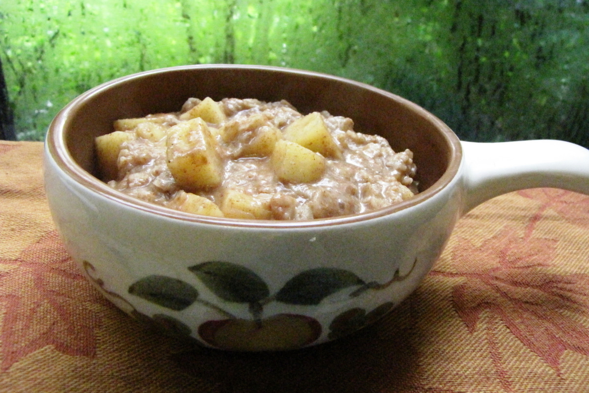 Rustic Apple and Chia Oatmeal with Cinnamon