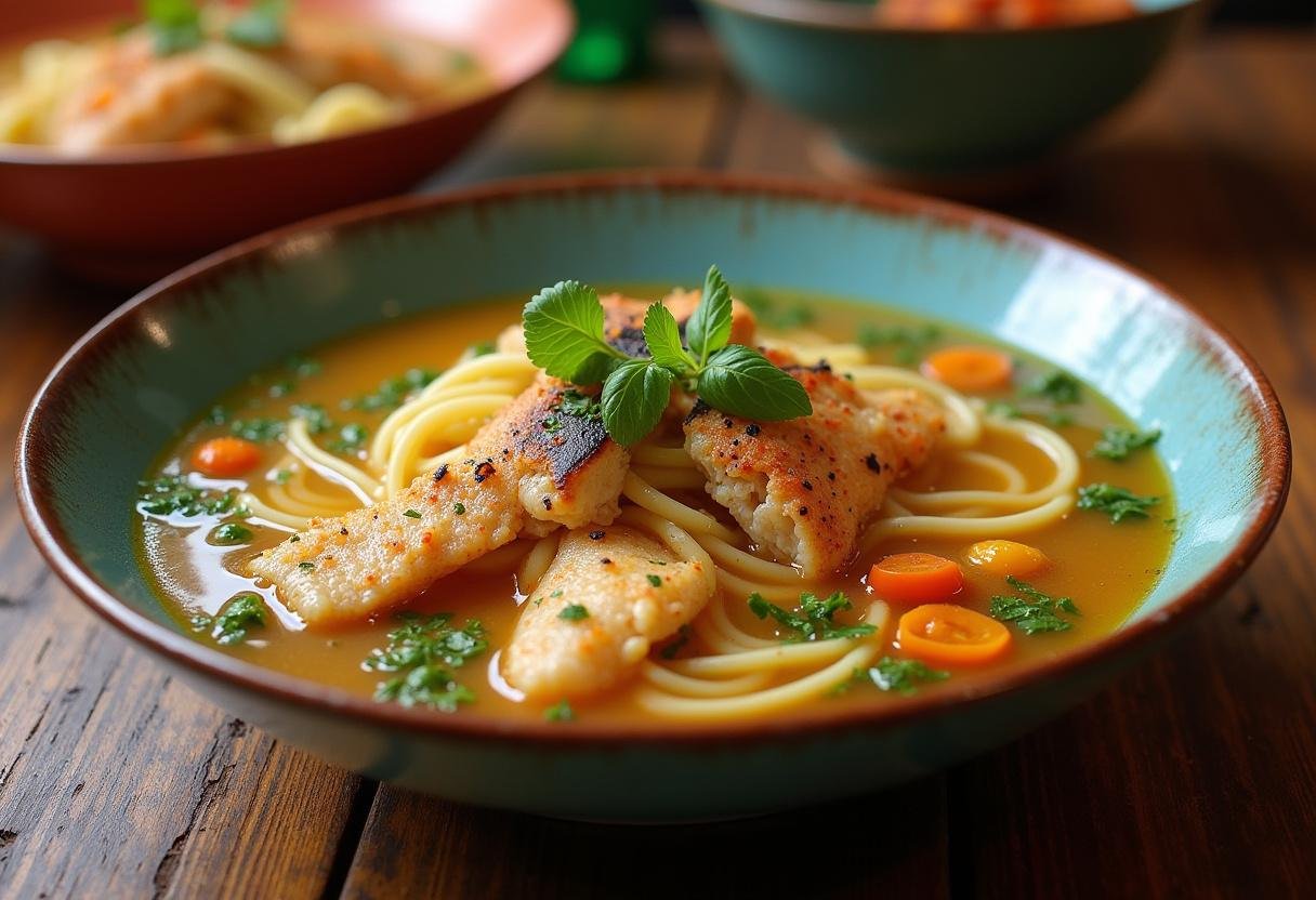 Sopa de Fideo con Pescado